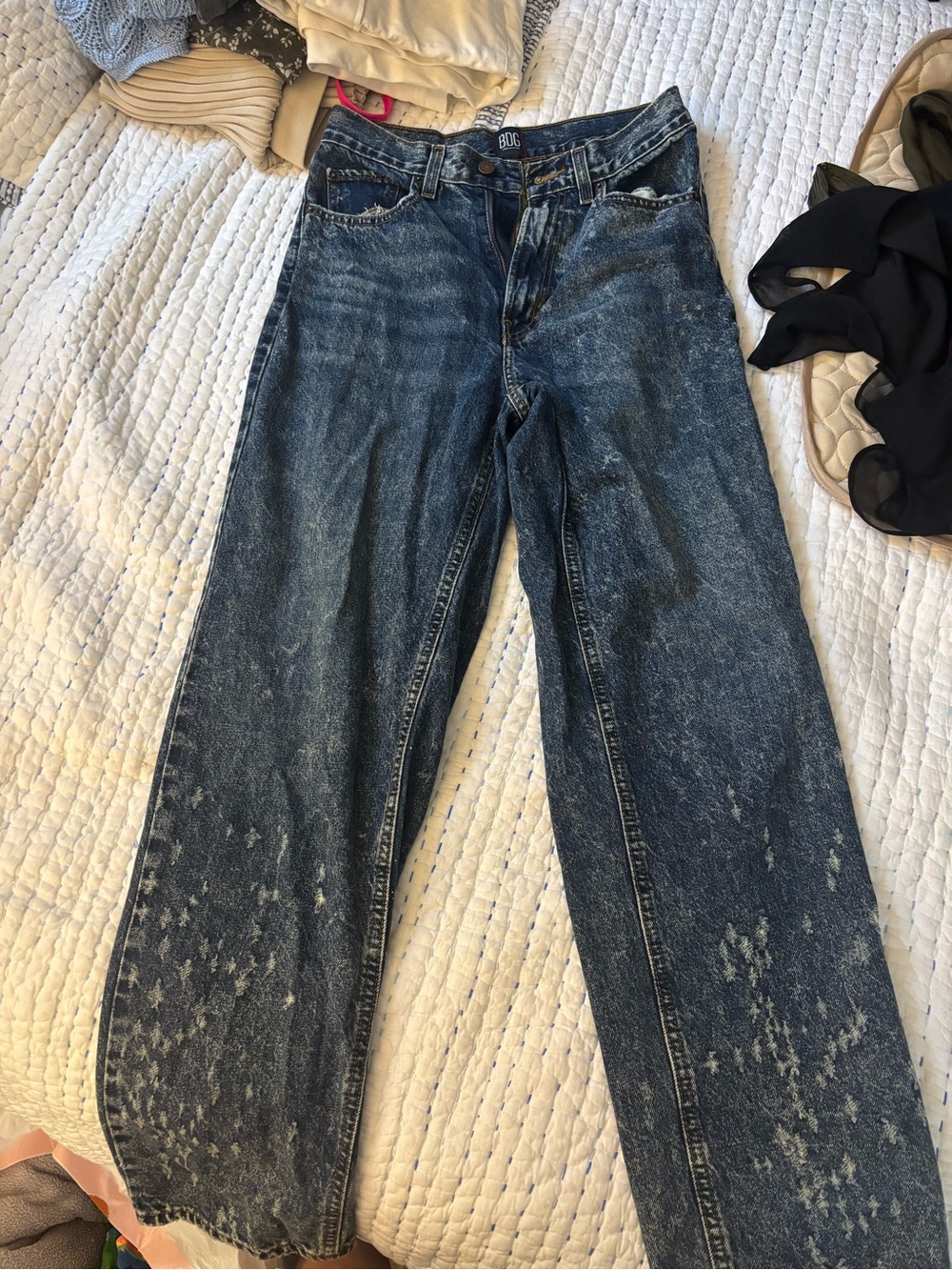 BDG High-Rise Baggy Washed Blue Jeans